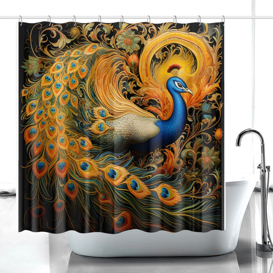 Khokhloma Peacock - Shower Curtains